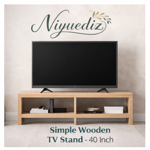 Niyuediz™ Simple Wooden TV Stand - 40 Inch, wooden TV stand, TV console, media cabinet, living room furniture, modern TV stand